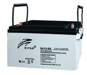 Батарея необслуживаемая (аккумулятор) Ritar RA12-80 (12V 80 Ah), Емкость аккумулятора: 80 Ah, Разъемы: F5/F12