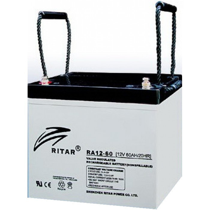 Батарея необслуживаемая (аккумулятор) Ritar RA12-60 (12V 60 Ah), Емкость аккумулятора: 60 Ah, Разъемы: F11/F15