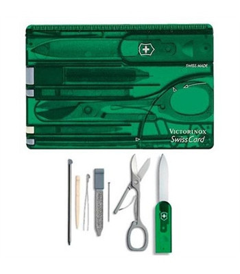 Швейцарская карта маникюрный набор Victorinox SwissCard Emerald, Функционал: Универсальная, Кол-во функций: 10