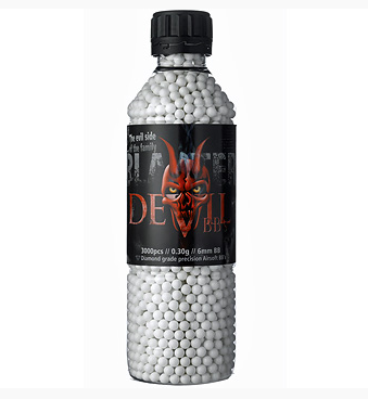 Пластиковые шарики для страйкбольного оружия ASG BB Blaster Devil, Калибр: 6,0, 3000 шт., 0,3 г, Цвет: Белый,