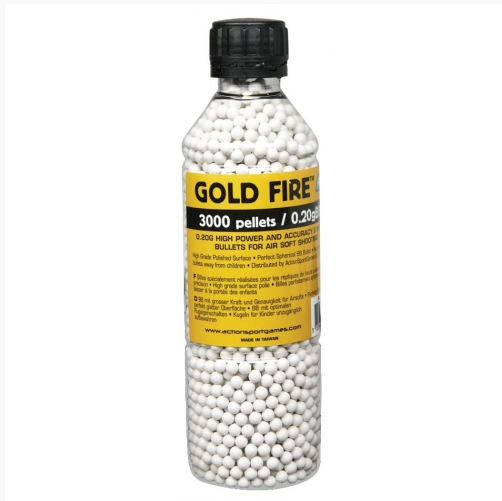 Пластиковые шарики для страйкбольного оружия ASG BB Gold Fire, Калибр: 6,0, 3000 шт., 0,20 г, Цвет: Белый, Упа