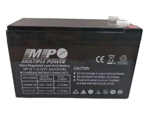 Батарея необслуживаемая (аккумулятор) Multiple Power NP1272 (12V 7,2 Ah), Емкость аккумулятора: 7,2 Ah, Разъем