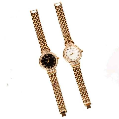 Часы наручные женские реплика MICHAEL KORS MK-1069 (Золото, белый циферблат)