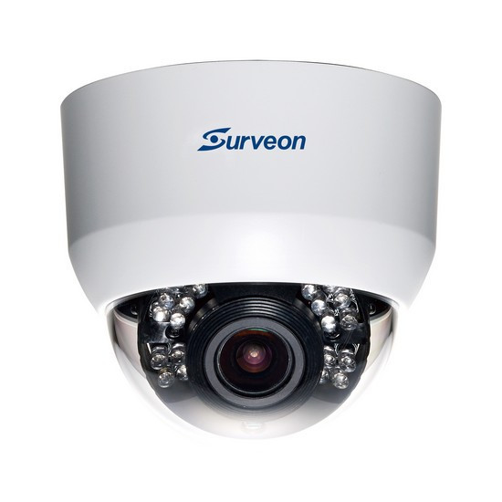 Камера IP купольная Surveon CAM4311S2, Разрешение: 2 Mpi dpi, Тип объектива: вариофокальный f= 2,8 мм, Цвет: Б