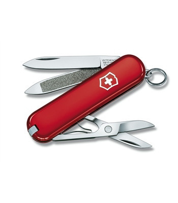 Нож складной карманный Victorinox Classic, Функционал: Туризм, Кол-во функций: 7 в 1, Цвет: Красный, (0.6203)