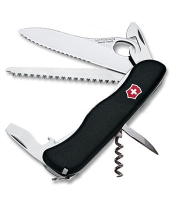 Нож складной солдатский Victorinox Forester One Hand, Кол-во функций: 13 в 1, Цвет: Чёрный, (0.8363.MW3)