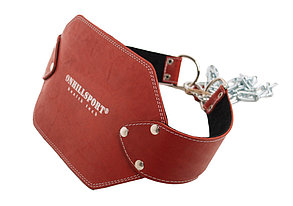 Пояс кожаный с цепью (для утяжелений) красный