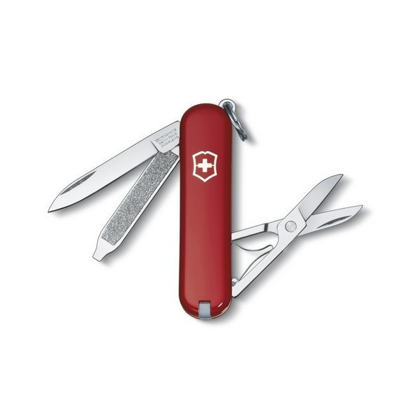 Нож складной карманный Victorinox Classic, Функционал: Туризм, Кол-во функций: 7 в 1, Цвет: Красный, (0.6223)