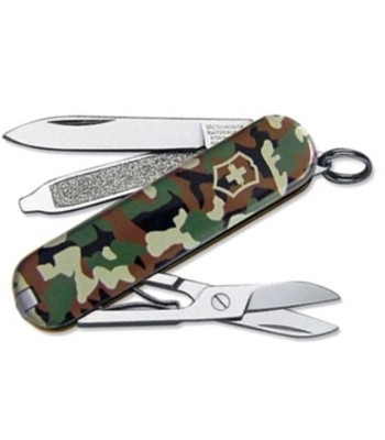 Нож складной карманный Victorinox Classic SD Camouflage, Функционал: Туризм, Кол-во функций: 7 в 1, Цвет: Хаки