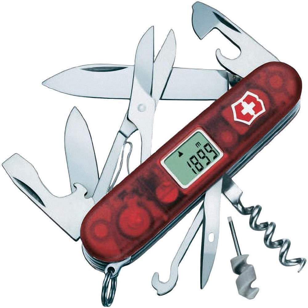 Нож складной офицерский Victorinox Traveller, Кол-во функций: 25 в 1, Цвет: Красный (прозрачный), (1.3705.AVT)