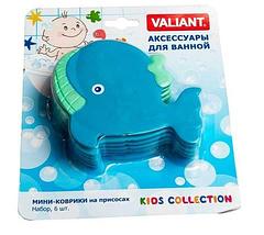 Набор мини-ковриков для ванной комнаты Valiant [6 шт.] (Камбала), фото 3