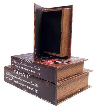 Набор деревянных шкатулок-книг «Фолиант» [комплект из 3 шт.] (Автомобиль), фото 2