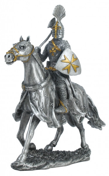 Статуэтка оловянный солдатик Wise Unicorn Рыцарь Конный крестоносец с топором, Высота: 110 мм, Материал: Оловя