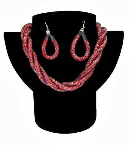 Комплект ожерелье плетенное и серьги «Звездная пыль» (Черный) - фото 3 - id-p62003786