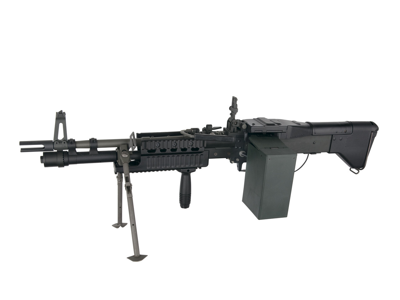 Пулемет для страйкбола ASG M60E4/Mk43, Калибр: 6,0 мм, Дульная энергия: 1,3 Дж, Ёмкость магазина (барабана): 4