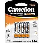Аккумуляторная батарейка Camelion ААА NH-AAA1100LBP4 Lockbox Rechargeable 1.2V, 1100 mAh (4 шт.)