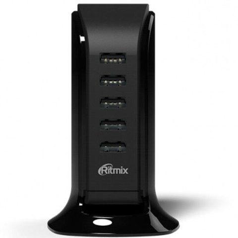 Зарядное устройство сетевое Ritmix RM-5055AC [5 USB] (Черный) - фото 1 - id-p62007685