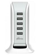 Зарядное устройство сетевое Ritmix RM-5055AC [5 USB] (Белый)