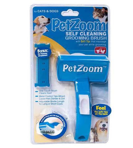 Щетка-триммер самоочищающаяся Pet Zoom {Пет Зум} для кошек и собак