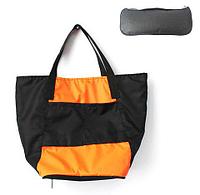 Сумка складная Magic Bag [25 л] с кармашками и чехлом (Оранжево-черная)