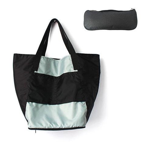 Сумка складная Magic Bag [25 л] с кармашками и чехлом (Серо-черная)