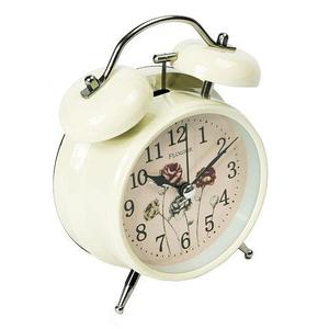 Часы-будильник с подсветкой в винтажном стиле «Double Bell» (Кремовый)