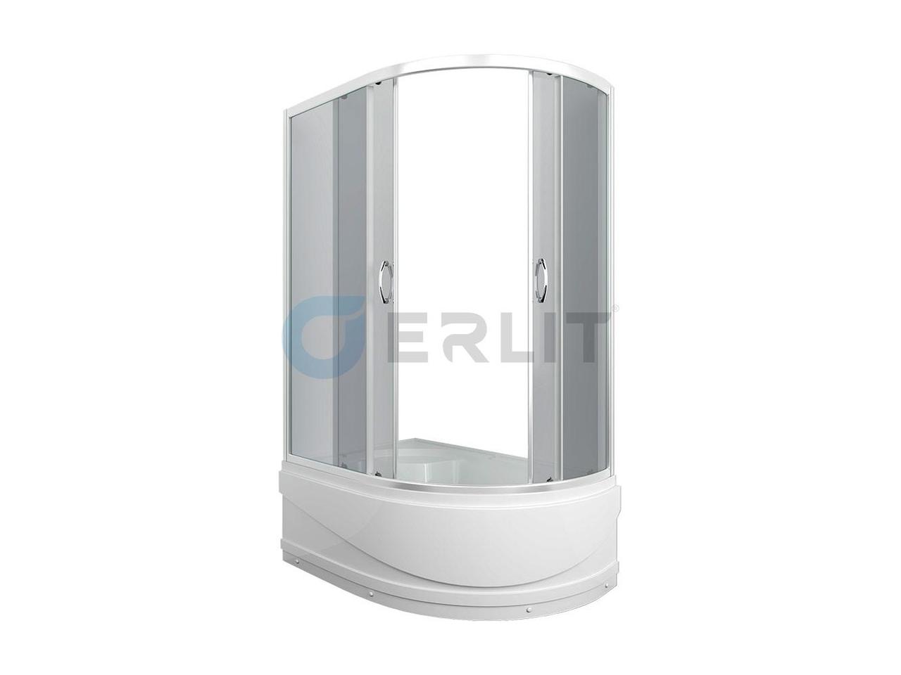 Душевая кабина ER0512TL-C4 120х80см. Глубокий поддон. Тонированное стекло. Левосторонняя.