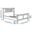 Кровать каркас ХЕМНЭС белая морилка 160х200 ИКЕА, IKEA, фото 5