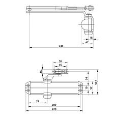 Антивандальный дверной доводчик TESA (ASSA ABLOY) CT1800 F2-3-4 NE черный, фото 2