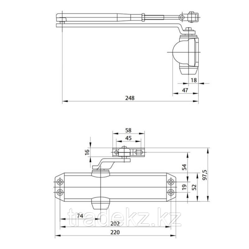 Антивандальный дверной доводчик TESA (ASSA ABLOY) CT1800 F2-3-4 NE черный - фото 2 - id-p62157380