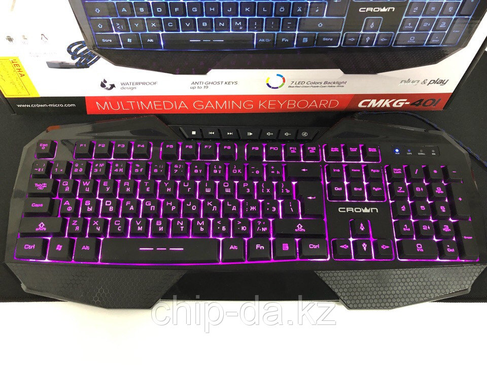 Игровая клавиатура с подсветкой Crown cmkg-401