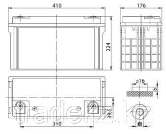 Аккумулятор DELTA DTM 12120 L 12V/120 A*ч, фото 2