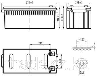 Аккумулятор DELTA DTM 12200 L, 12V/200 A*ч, фото 2