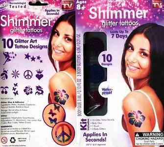 Набор для нанесения временных блестящих тату Shimmer Glitter Tattoos