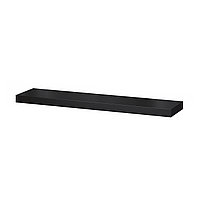 Полка навесная ЛАКК черно-коричневый 110x26 см ИКЕА, IKEA, фото 1
