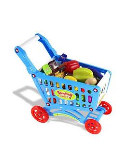 Игрушечная продуктовая тележка Shopping Cart BOHUI {83 предмета} (Голубой)