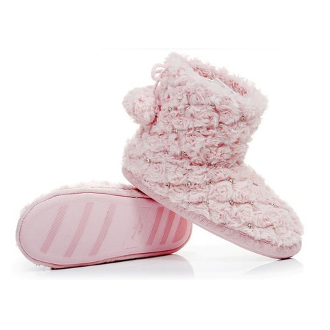 Тапочки-угги домашние со стразами Pettimelo L-315 (40/41 / Розовый)