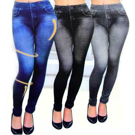 Джеггинсы корректирующие утепленные Slim'nLift Caresse Jeans [синие] (M), фото 2