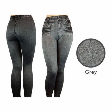 Джеггинсы корректирующие утепленные Slim'nLift Caresse Jeans [серые] (M), фото 2