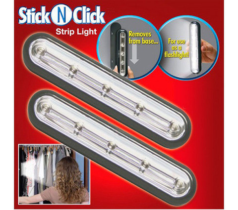Набор беспроводных светильников на липучках Stick'N'Click Strip [2 шт.] - фото 1 - id-p62004505