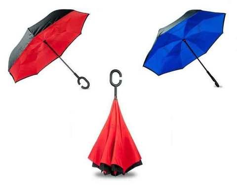 Чудо-зонт перевёртыш «My Umbrella» SUNRISE (Чёрная с красным)