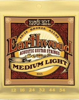 Струны для акустической гитары 12-54 Ernie Ball 2003 Earthwood 80/20 Bronze