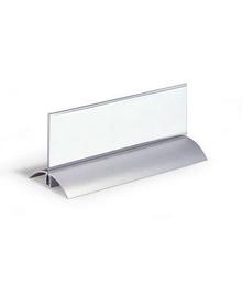 Настольная алюминиевая подставка "Durable De Luxe", 61x210мм, акриловая прозрачная панель
