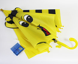 Зонт-трость детский 3D со свистком и ушками ("Зелёная лягушка"), фото 2