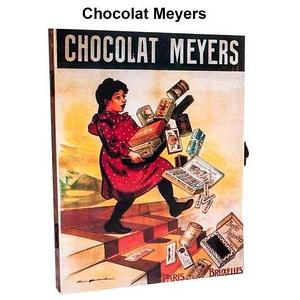 Ключница настенная в виде деревянного ящика с росписью (Chocolat Meyers)