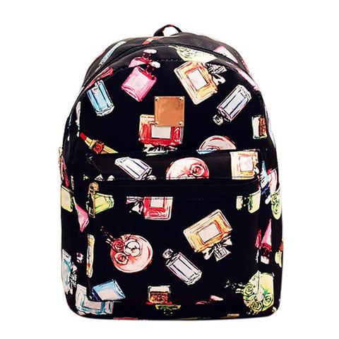 Рюкзак детский для девочек JINGPIN (Серый с цветами) - фото 2 - id-p62005759