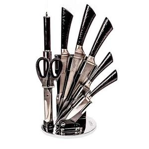 Набор ножей из нержавеющей стали на подставке KITCHEN KING [8 предметов] (Черный)