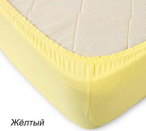 Простынь на резинке из трикотажной ткани от Текс-Дизайн (90х200 см / Желтый), фото 2