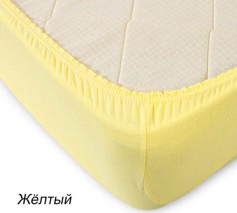 Простынь на резинке из трикотажной ткани от Текс-Дизайн (160х200 см / Желтый)