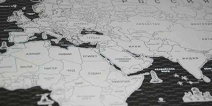 Скретч карта мира стираемая [58х82 см] (Серебряный), фото 3